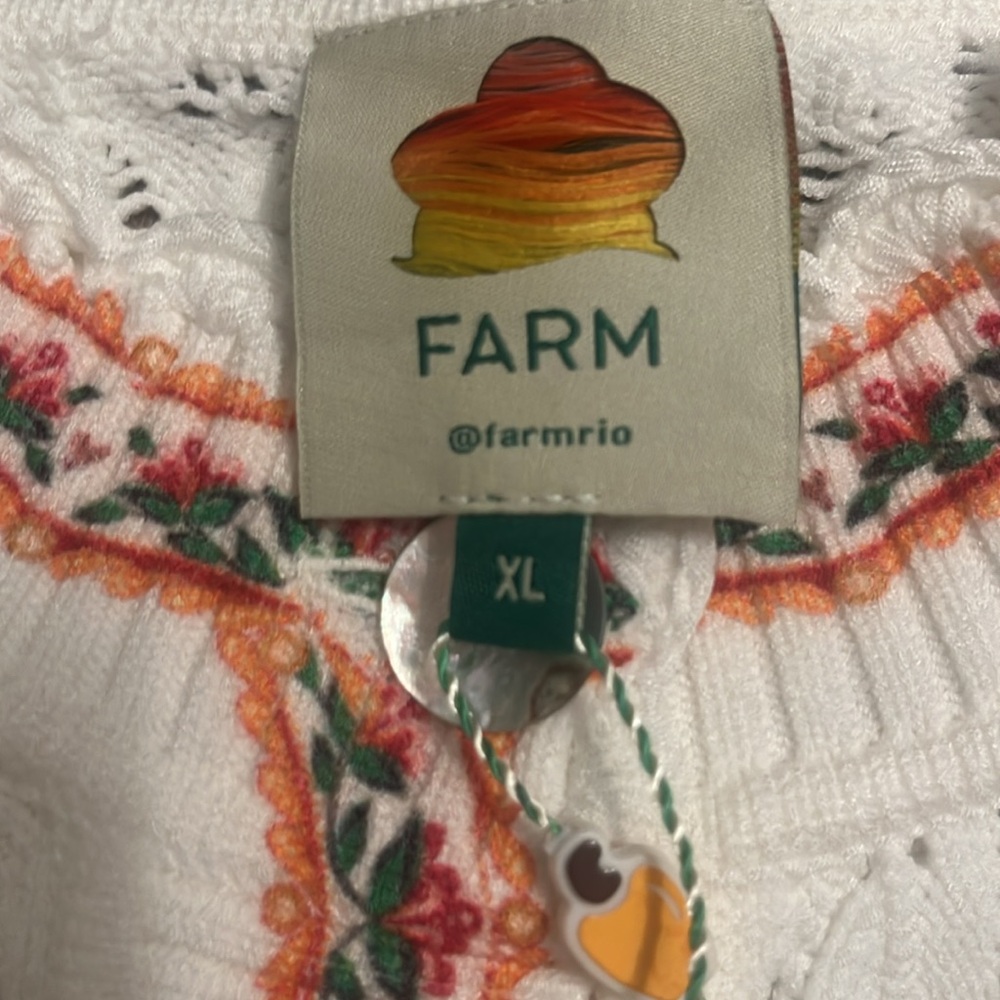 FARM Rio White Embroidered Floral Cardigan with Multicolor Flowers - Picture 8 of 10